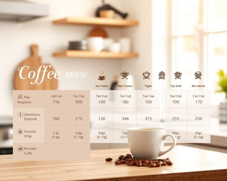coffee brew ratio chart